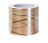 VisitRyl Bordure De Papier Peint Frise Murale Adhesive Bordure Papier Peint Frise Autocollante Pour Cuisine, Salle De Bains, Plafond, Salon, Chambre DéCoration Murale Vague DoréE 5cm X 500cm