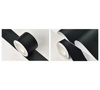 VisitRyl Bordure De Papier Peint Frise Murale Adhesive Bordure Papier Peint Frise Autocollante Pour Cuisine, Salle De Bains, Plafond, Salon, Chambre DéCoration Murale Noir Mat 5cm X 500cm