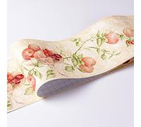 VisitRyl Frise Murale Adhésive Étanche 5 m x 10.6 cm, Bordure Décorative en PVC avec Relief pour Cuisine, Salle de Bain et Mur Frutti gialli