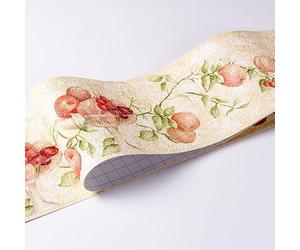 VisitRyl Frise Murale Adhésive Étanche 5 m x 10.6 cm, Bordure Décorative en PVC avec Relief pour Cuisine, Salle de Bain et Mur Frutti gialli