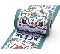 VisitRyl Frise Murale Autocollante Briques de fleurs vertes 10cm X 1000cm Adhésive Réutilisable pour Décoration Intérieure Facile à Poser
