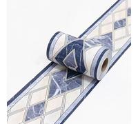 VisitRyl Frise Murale Autocollante Marbre bleu moderne 10cm X 1000cm Adhésive Réutilisable pour Décoration Intérieure Facile à Poser