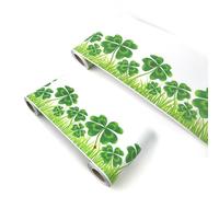 VisitRyl Frise Murale Autocollante Trèfle vert yx203 12cm X 1000cm Adhésive Réutilisable pour Décoration Intérieure Facile à Poser