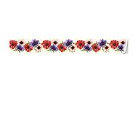 VisitRyl Frises autocollantes décoratives Bordure de papier peint Frise Murale Adhesive pour Cuisine, Salle de Bains,Chambre Décoration Murale Fleur Bleue 15x300cm