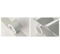 VisitRyl Frises Autocollantes DéCoratives Bordure De Papier Peint Frise Murale Adhesive Pour Cuisine, Salle De Bains,Chambre DéCoration Murale Perle Grise 5cm X 500cm