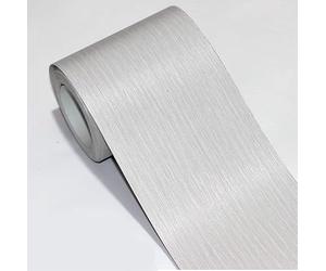 VisitRyl Frises Autocollantes DéCoratives Bordure De Papier Peint Frise Murale Adhesive Pour Cuisine, Salle De Bains,Chambre DéCoration Murale Ligne Gris Clair 15cm X 500cm