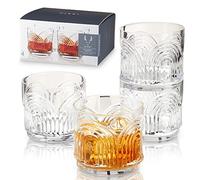 Viski Beau Lowball Lot de 4 verres DOF empilables en cristal sans plomb Transparent 325 ml
