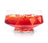 Viski Bol à punch en verre sur pied, bol à base lourde avec design incliné, service de fête pour cocktails, centre de table fonctionnel, lot de 1, transparent