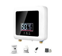 Vislone Chauffe-Eau Instantané 7500W Mini Chauffe-Eau Électrique Sans Réservoir Affichage LED Mural Support Thermostat Mode/Réglage de Puissance pour Maison Cuisine Salle de Bains