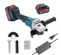 VISLONE Meuleuse d'angle 21 V 125 mm Moteur sans balais Outil de meulage électrique multifonctionnel 2 pièces Coupe-batterie au lithium Outil électrique utilitaire pour couper les carreaux polis