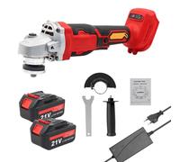 VISLONE Meuleuse d'angle 21 V 125 mm Moteur sans balais Outil de meulage électrique multifonctionnel 2 pièces Coupe-batterie au lithium Outil électrique utilitaire pour couper les carreaux polis