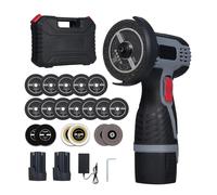 VISLONE Meuleuse d'angle sans fil,17000RPM Outil de meulage électrique,Mini meuleuse d'angle avec batterie 16,8V 2 x 2000mAh et lames de coupe pour couper la brique polie Bois Pierre Acier