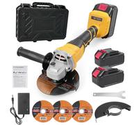 VISLONE Meuleuse D'angle Sans Fil 21V,Disqueuse Sans Fil Sans Balais,avec 2 Batteries,3 Disques de Coupe de 5 Pouces,Chargeur Rapide,Petite Meuleuse Sans Fil pour la Découpe,le Ponçage,le Polissage