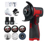 Vislone Mini meuleuse d'angle 12 V,Diamètre de la lame de meulage de 3"/76 mm,19500RPM,Meuleuse d'angle sans fil 2 batteries 1300mAh et chargeur,6 disques de coupe,Pour meuler et couper(Rouge)