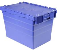 Viso Bac de stockage navette DSW 5541 – 78 litres, couvercle en plastique, 600 x 416 x 400 mm – Bleu