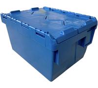 Bac de stockage navette avec couvercle en plastique bleu - 16 litres