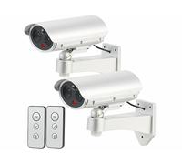 VisorTech 2 caméras de surveillance factices avec détecteur infrarouge et fonction alarme
