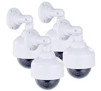 VisorTech 4 caméras dômes factices avec coupole transparente et support mural