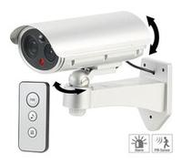 VisorTech Caméra de surveillance factice – détecteur de mouvement, alarme 85 dB, sans fil, noir