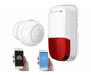 VisorTech Sirène extérieure XMD-90.ext avec capteur de mouvement PIR connecté XMD-100.app
