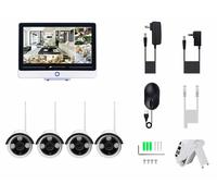 VisorTech Système de surveillance connecté et intelligent avec écran et 4 caméras IP Full HD DSC-850.app