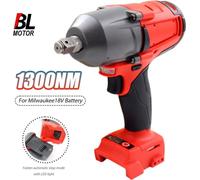 Visseuse à chocs sans fil hocs - 18 V sans fil - 1300 Nm - Moteur sans balais - Entraînement carré 1,27 cm - 0-5000 tr/min - Sans batterie - Braun