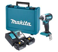 Visseuse à chocs sans fil Makita DTD 153 RFE 18 V 170 Nm 1/4" sans balais + 2 batteries 3,0 Ah + chargeur + mallette