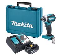 Visseuse à chocs sans fil Makita DTD 153 RT1E 18 V 170 Nm 1/4" sans balais + 1 batterie 5,0 Ah + chargeur + mallette