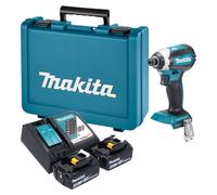 Visseuse à chocs sans fil Makita DTD 153 RTE 18 V 170 Nm 1/4" sans balais + 2 batteries 5,0 Ah + chargeur + mallette