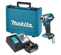 Visseuse à chocs sans fil Makita DTD 173 RT1E 18 V 180 Nm 1/4" sans balais + 1 batterie 5,0 Ah + chargeur + mallette
