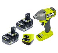 Visseuse à chocs sans fil RYOBI RID18BL-0 18 V 300 Nm 1/4" sans balais + 2 batteries 5,0 Ah + chargeur