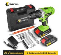 Visseuse à chocs sans fil, visseuse-perceuse, couple de 45 Nm, 21 V, boîte de vitesses à 2 rapports avec mandrin à serrage rapide de 10 mm, éclairage LED, 2 batteries et chargeur, 1850 tr/min, compact
