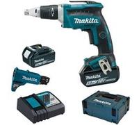 Visseuse automatique 18V - 25 à 55 mm - MAKITA - avec 2 batteries 18V 5Ah - chargeur - chargeur vis - MakPac - DFS452TJX2