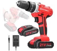 Visseuse Devisseuse sans Fil 21V, Perceuse Visseuse sans Fil avec 2 Batteries 1200mAh, 25+3 Réglages de Couple Perceuse, 2 Vitesses