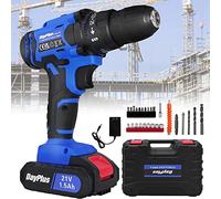 Visseuse Devisseuse Sans Fil, Perceuse Visseuse Sans Fil avec 1 Batterie, Perceuse Electrique 45Nm Max, 25+1 Réglages de Couple, 2 Vitesses, Mandrin Sans clé 10 mm, 26 Accessoires(Bleu)