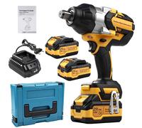Visseuse électrique 1000 N.m, entraînement 3/4", 21 V, batterie 4,0 Ah, deux batteries et chargeur, coffret en plastique MT-1, DEWALT jaune, prise UE