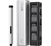 Visseuse-perceuse avec 50 embouts de précision, 2 vitesses, contrôle du couple, port USB-C, couleur argent