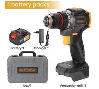 Visseuse-perceuse sans fil - Sans fil, sans balais, 21 V - 25 + 3 niveaux de couple - Fonction 3-en-1 - Éclairage LED - 1 batterie - Prise UE