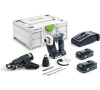 Visseuse plaquiste 18V DURADRIVE DWC 18-2500 HPC 4,0 I-Plus + 2 batteries 4Ah + chargeur en coffret SYSTAINER SYS 3 - FESTOOL - 576498