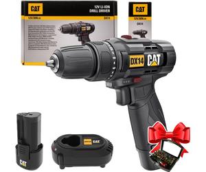 Visseuse sans fil 12 V, couple 30 Nm, DX14 CAT, 1 batterie 2,0 Ah, LED