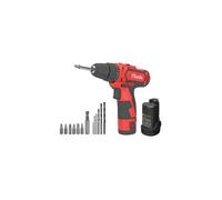 Visseuse sans fil 12V Batterie Lithium 1.5Ah LED + Coffret 6 embouts de vissage + 6 forets + Adaptateur VITO
