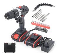 Visseuse sans fil et perceuse-marteau - 48 V - Deux vitesses réglables - 2 batteries - Chargeur - Pour bois, métal et maçonnerie