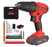 Visseuse sans fil / perceuse-visseuse - Perceuse-visseuse combinée 21 V - Couple de 45 Nm - 25+1 vitesses - 2 rapports 0–400/1400 tr/min - Mandrin à serrage rapide 0,8–10 mm - Avec 1 batterie de 1,5 A