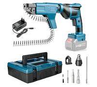 Visseuse sans fil pour cloisons sèches avec chargeur pour vis de 25 à 55 mm | Visseuse à chargeur compatible avec les batteries Makita 21 V, pour cloisons sèches, montage en bois