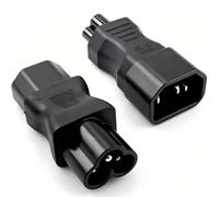 VISSQH 2 x AC 250V 10A IEC 320 C14/C13 vers C5/C6 Adaptateur Secteur pour Bouilloire,3 Broches mâle Femelle Adaptateur de Prise IEC 320 Connector Converter pour Ordinateur Portable, Moniteur UPS