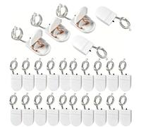VISSQH 25pcs Porte-Piles, Supports de Batterie de Cellule de Bouton CR2032 3V, Piles Bouton CR2032 1 x 3V avec Commutation Marche/Arret Interrupteur Blanc