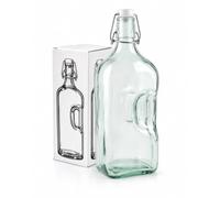 Viste-lo Bouteille en verre recyclé 2 L carrée, frigo, bouchon mécanique | Verre recy orme carrée qui se range mieux dans le frigo. Passe au lave-vaisselle.