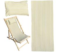 Vistnale Tissu de Remplacement de Chaise d'extérieur, Tissu Remplacement Chaise Patio, écharpe Pliante 45, 2x17 avec taie d'oreiller, écharpe Patio à Rayures Vertes et Blanches