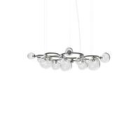 Vistosi Puppet Ring SP 15 Pendelleuchte, nickel noir satiné, cristal
