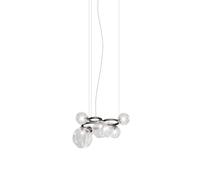 Vistosi Puppet Ring SP 7 Pendelleuchte, nickel noir satiné, cristal